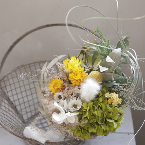 nest botanical bouquet*2way 鳥の巣風ブーケ ハンギングに 花瓶に挿し 