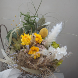 nest botanical bouquet*2way 鳥の巣風ブーケ　ハンギングに　花瓶に挿しても　さりげなく置いても 9枚目の画像