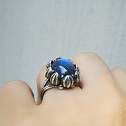 Delia繁花復古戒指-藍色拉長石 第2張的照片