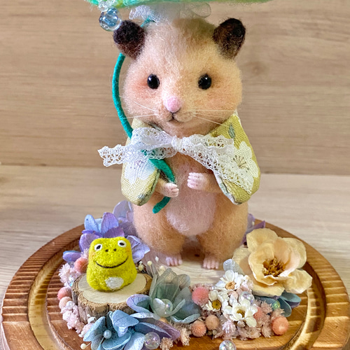 あんこ♪ハムスターちゃん 羊毛フェルト ハンドメイド ミニハムちゃん ハムスター 羊毛フェルト ハンドメイド
