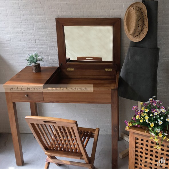 【小日子BeLife】雙用桌 柚木化妝桌 鏡台 第1張的照片