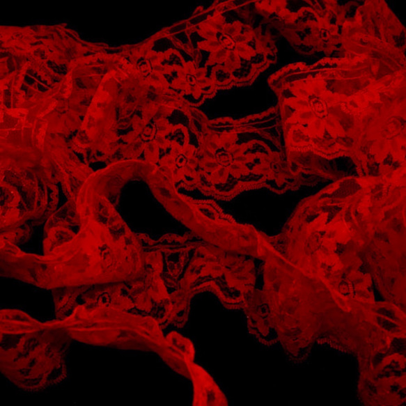 「Creema限定」花柄レトロレース (赤) 2枚目の画像