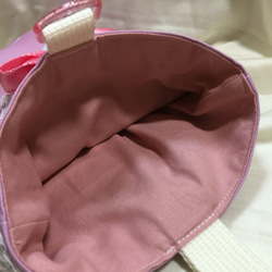 レースとリボンのシューズ袋（ピンク） 3枚目の画像