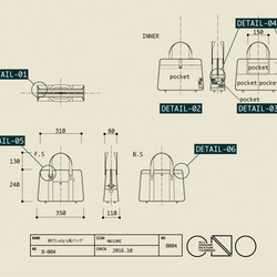 ONODE-B004 銀行レディース風バッグ（　図面屋サント　テント屋サンガ造ル　カバン　トラックの幌で作ってます　） 3枚目の画像