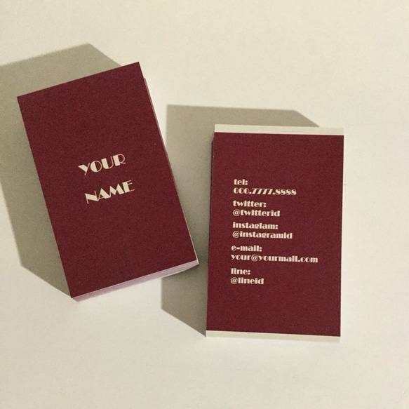パーソナル名刺 ショップカード 14d2_red  名刺作成/オーダー名刺 1枚目の画像
