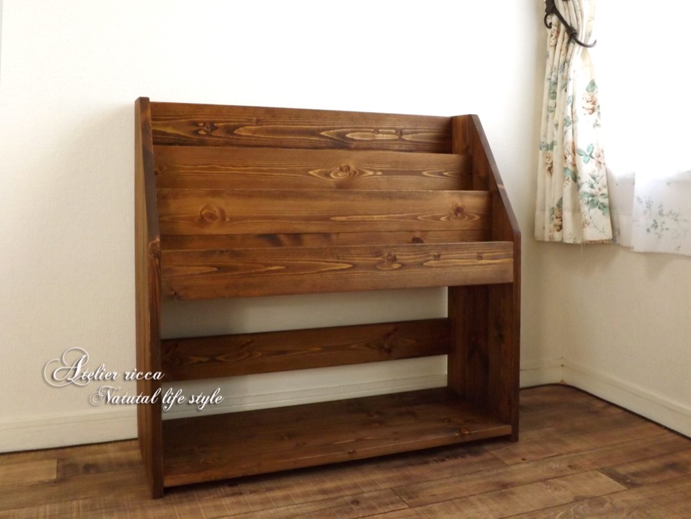 ◆無垢材のLinear絵本棚＊wide77