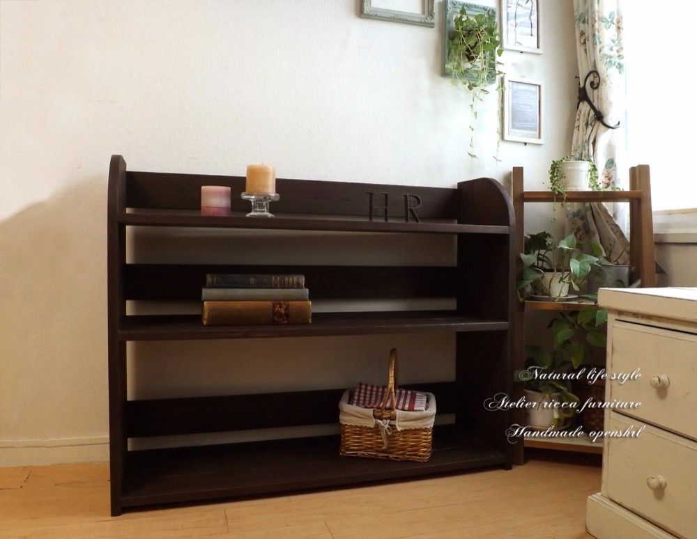 無垢材のオープンシェルフdark brownwide94 16,543円