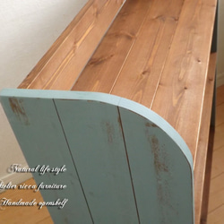 wide77アンティーク風なシェルフ ブルーグレイ 棚・シェルフ