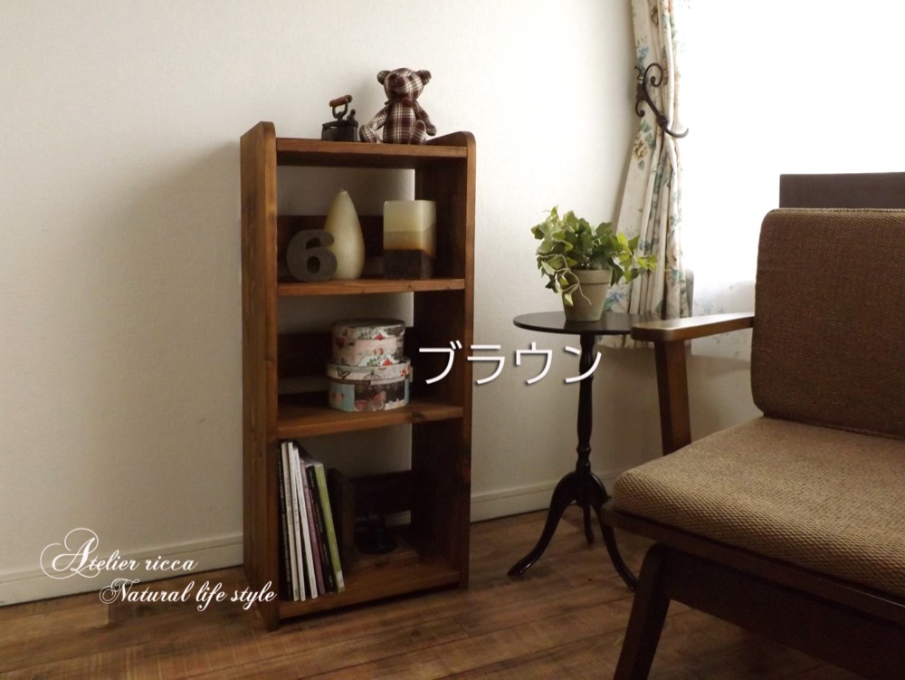 無垢材仕様の４段オープンシェルフwide39
