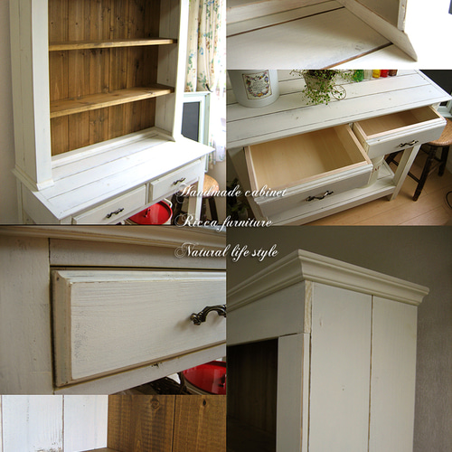 キャビネット アンティーク風 チーク無垢材 ヴィンテージキャビネットZX 食器棚 ショーケース