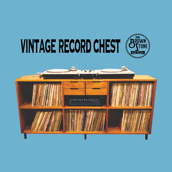 VINTAGE RECORD CHEST レコード大量収納 サイズ変更可能 本棚 棚