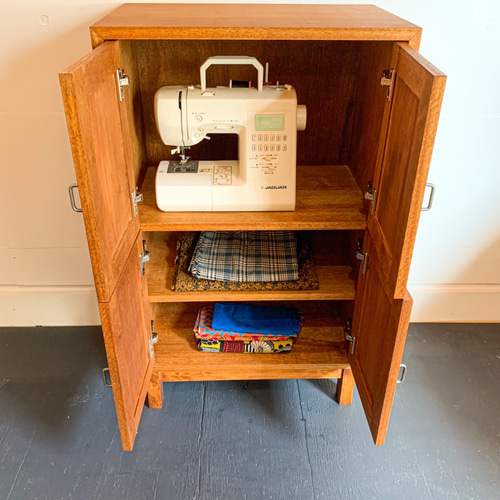 ミシンキャビネット 北欧 ビンテージ 奥行40 チェスト 収納 本棚