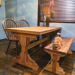 RUSTIC DINING TABLE  [天板サイズ1500×800]サイズオーダー可能 1枚目の画像