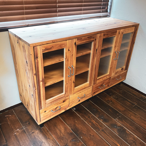 RUSTIC CHEST 北欧 アンティーク ビンテージ ガラス扉 食器棚