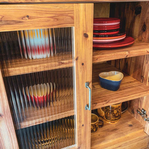 RUSTIC CHEST 北欧 アンティーク ビンテージ ガラス扉 食器棚 可動棚