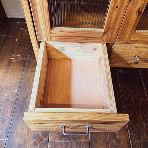 RUSTIC CHEST 北欧 アンティーク ビンテージ ガラス扉 食器棚 可動棚