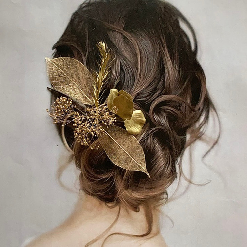 ドライフラワーヘアとバッジセット 再販》ドライフラワー ヘッドパーツ 髪飾り ヘアアクセサリー