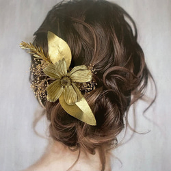 新作》ドライフラワー ヘッドパーツ 髪飾り ヘアアクセサリー