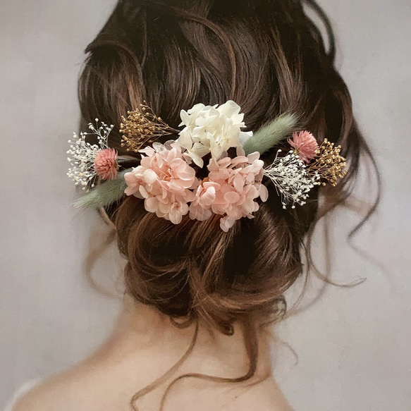 再販》ドライフラワー ヘッドパーツ 髪飾り ヘアアクセサリー 卒業式 