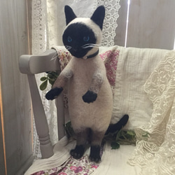 猫羊毛ぬいぐるみ 楽天市場】やまねこ 羊毛フェルト 猫 黒白 S サイズ 羊毛