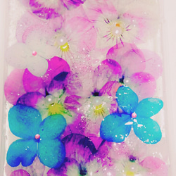 受注制作 mystic flower 押し花プリント iPhone、Androidケース、カバー 2枚目の画像