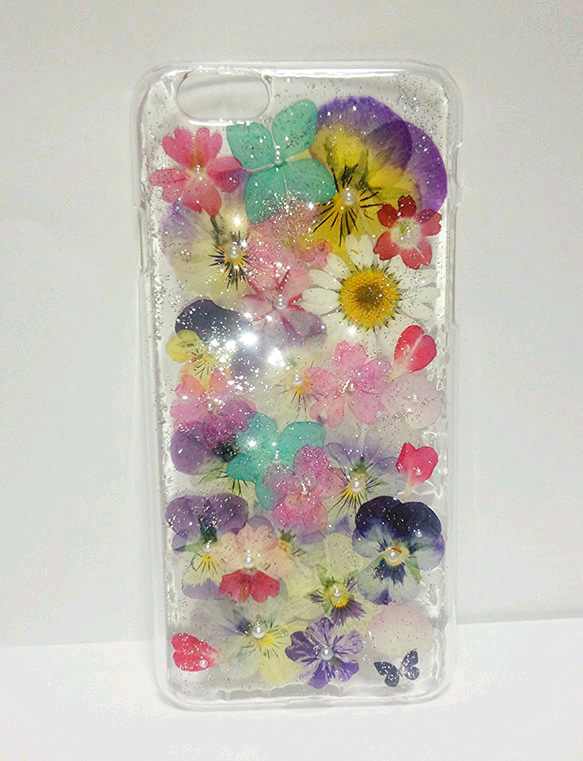 華やかワルツの押し花iPhone6ケース、カバー 1枚目の画像