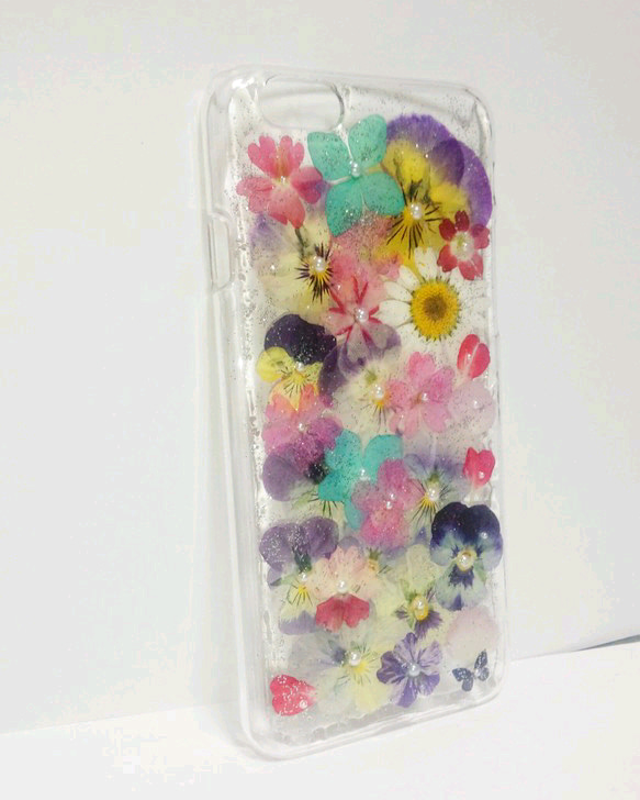 華やかワルツの押し花iPhone6ケース、カバー 2枚目の画像