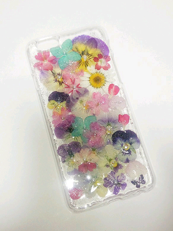 華やかワルツの押し花iPhone6ケース、カバー 3枚目の画像