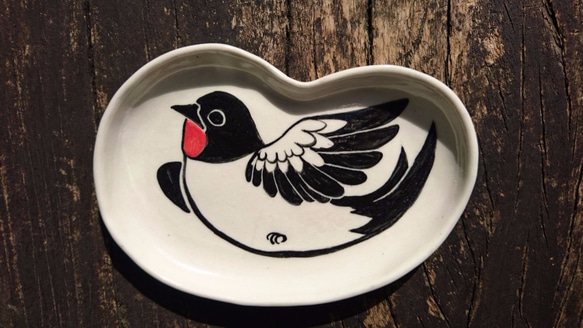 Hey！Bird friend！Love bird shape plate 4枚目の画像
