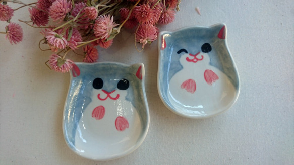 Hey！Bird Friends！Mini Egg Cat Modeling Disc-Grey Hamster 1枚目の画像