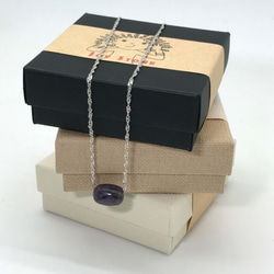 925 Silver Sugilite Barrel Bead Pendant Necklace 8枚目の画像