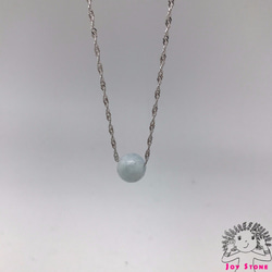 925 Silver Morganite 12mm Babyblue Bead Pendant Necklace 2枚目の画像