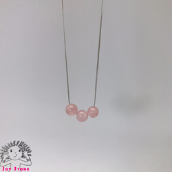 925 Silver Rose Quartz Devine Bead Pendant Necklace 4枚目の画像