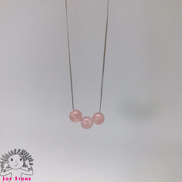 925 Silver Rose Quartz Devine Bead Pendant Necklace 4枚目の画像