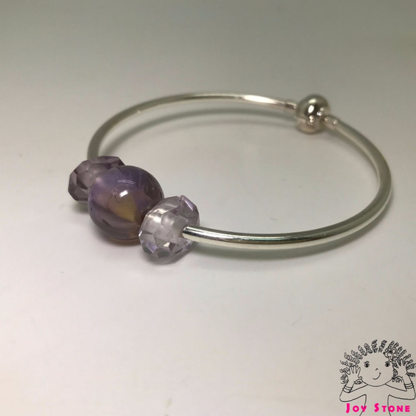 925 Silver Ametrine Amethyst 14mm Rondelle Bracelet 1枚目の画像