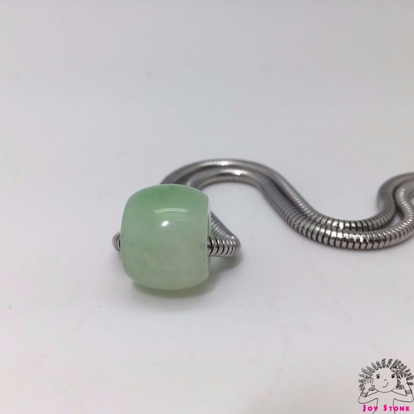 Burma Jade 15mm Heishe Bead 3mm Stainless Steel Necklace 1枚目の画像