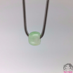 Burma Jade 15mm Heishe Bead 3mm Stainless Steel Necklace 2枚目の画像