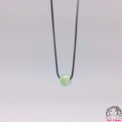 Burma Jade 15mm Heishe Bead 3mm Stainless Steel Necklace 4枚目の画像