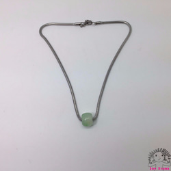 Burma Jade 15mm Heishe Bead 3mm Stainless Steel Necklace 5枚目の画像