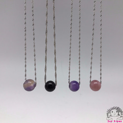 925 Silver Amethyst 13.5mm Bead Pendant Necklace 6枚目の画像