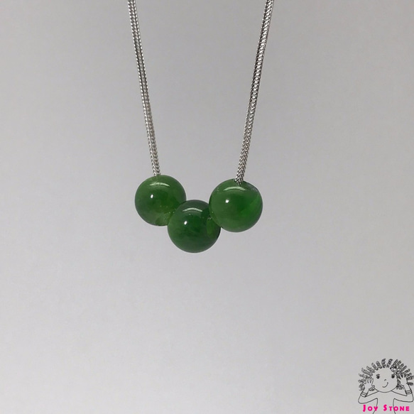 925 Silver Diopside 9.8mm Beads Pendant Necklace 5枚目の画像