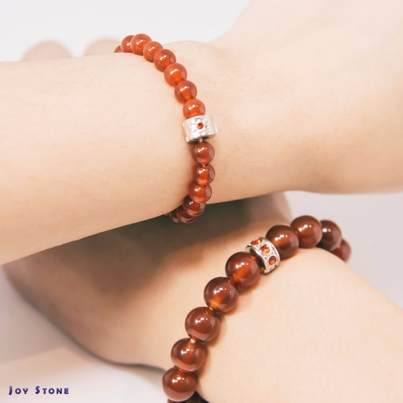 Red Agate Lovers Beads Precious Stones Bracelet 6mm 10mm 1枚目の画像