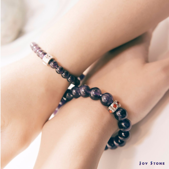 Amethyst Lovers Beads Precious Stones Bracelet 6mm+10mm 1枚目の画像