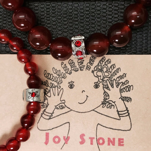 Red Agate Bracelet 10mm Beads Precious Stones 6枚目の画像