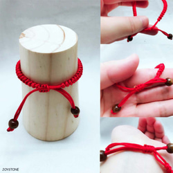 Lucky Diffuser Chain Bracelet - Black Color Red Cord Craft 9枚目の画像