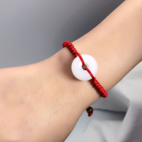 Lucky Diffuser Chain Bracelet - Clear Color Red Cord Craft 5枚目の画像