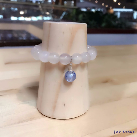 Diffuser Bracelet│10mm White Agate│Beads Precious Stones 1枚目の画像