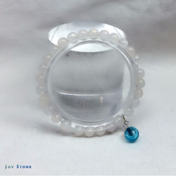 Diffuser Bracelet 6mm White Agate Beads Precious Stones 4枚目の画像