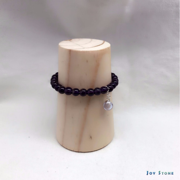 Diffuser Bracelet 6mm Amethyst Beads Precious Stones 2枚目の画像