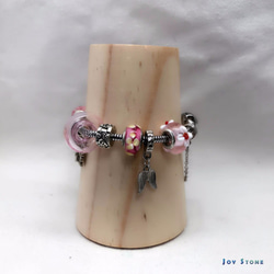 Diffuser Bracelet Paris Style Liuli Art Glass Beads - Pink 4枚目の画像